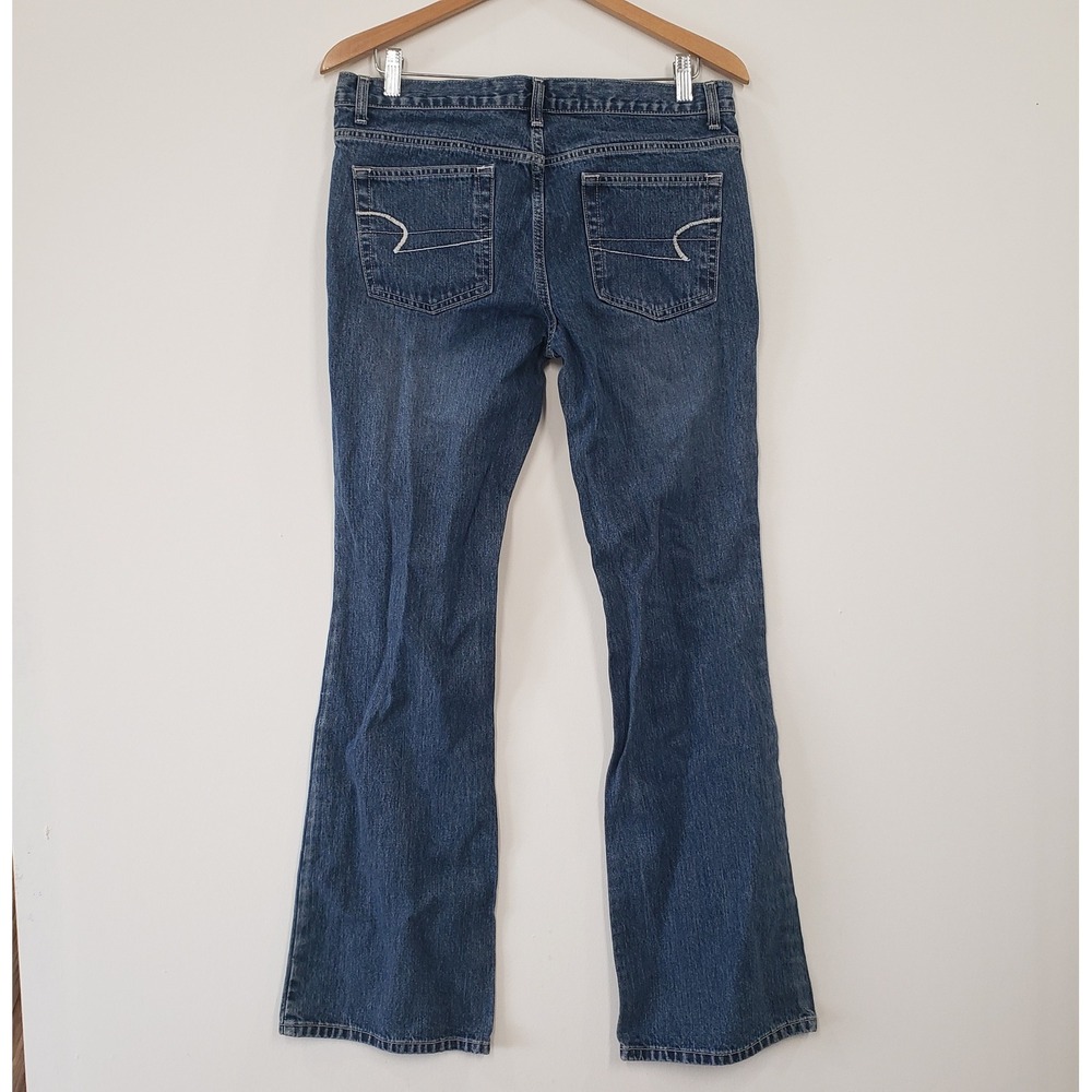 Y2K American Eagle Womens Jeans Size 8 Bootcut Flare Low Rise‎ Grunge Casual - Picture 2 of 6